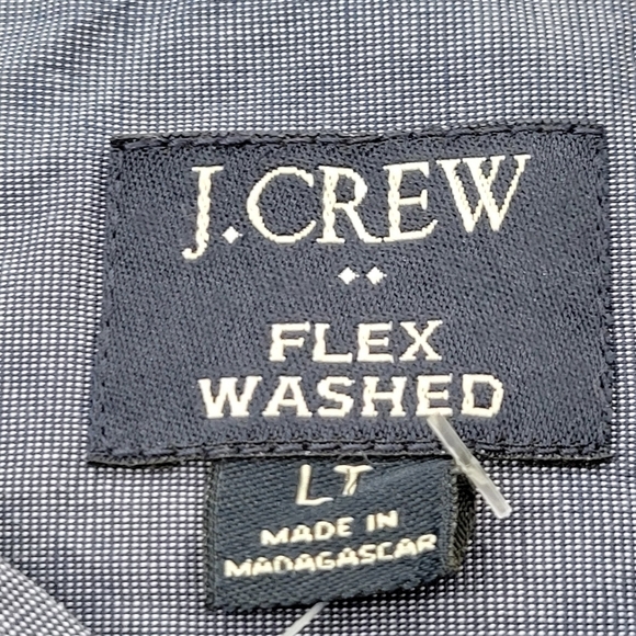 J Crew Solid Classic flex casual button down shirt Montclair Navy L TALL L0467 - Picture 3 of 9